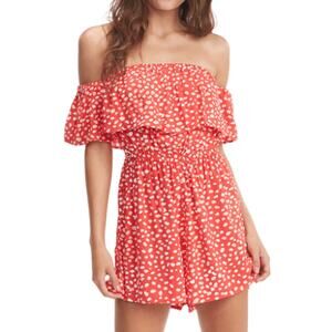 NEW ROXY Hibiscus Wild Dot Juniors' Another Day Printed Romper Size S